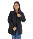 Sobretudo Casaco Longo Frio Butu Biru Plus Size Botão Preto